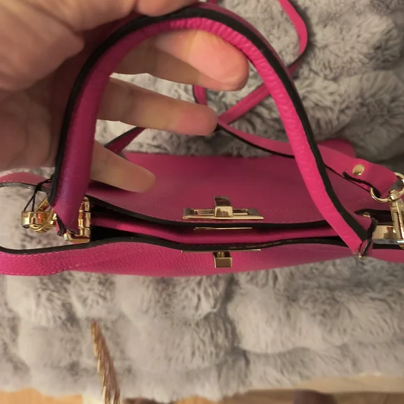 Toro Firenze Italian Genuine Leather Pink Bag - Picture 4 of 16